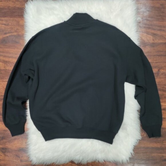 Skims Oversized Womens XS Long Sleeve Mockneck Pullover Sweatshirt Onyx Black - Picture 3 of 10